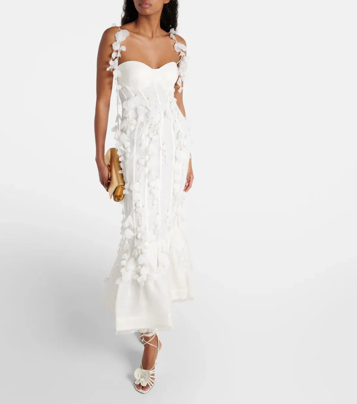 Zimmermann Botanica Petal Gown Dress In White Size 0/AU 6 - Image 1