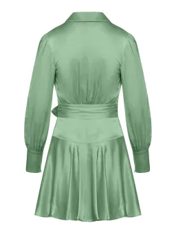 Zimmermann Silk Wrap Mini Dress Matcha Size 0/AU 8 for rent on The Volte - image 3