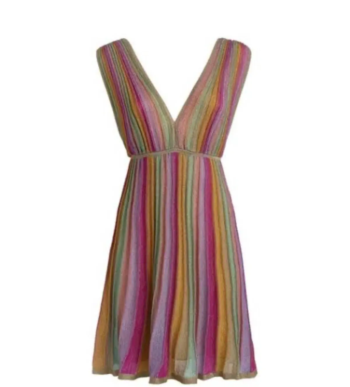 Missoni Rainbow Crochet Metallic Knit Size AU 10 - Image 3