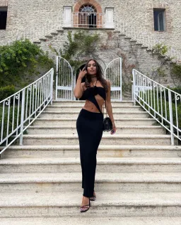 Magda Butrym Floral Asymmetrical Cut Out Black Gown Size 36 / AU 8 for rent on The Volte - image 4