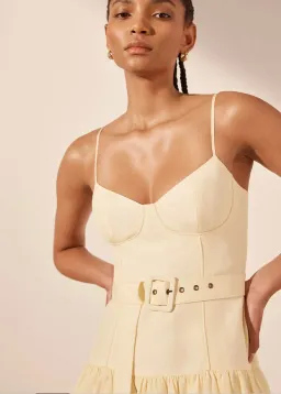 Shona Joy Limon Panelled Bustier Maxi Dress Yellow Size 10 for rent on The Volte - image 2