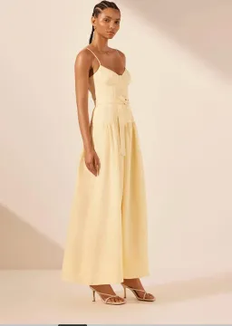 Shona Joy Limon Panelled Bustier Maxi Dress Yellow Size 10 for rent on The Volte - image 3