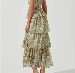 Astr Midsummer Floral Tiered Maxi Dress Size 10 for rent on The Volte - image 3