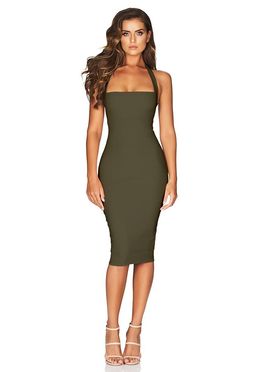 Nookie Boulevard Dress in Olive, Size M for rent on The Volte - image 1