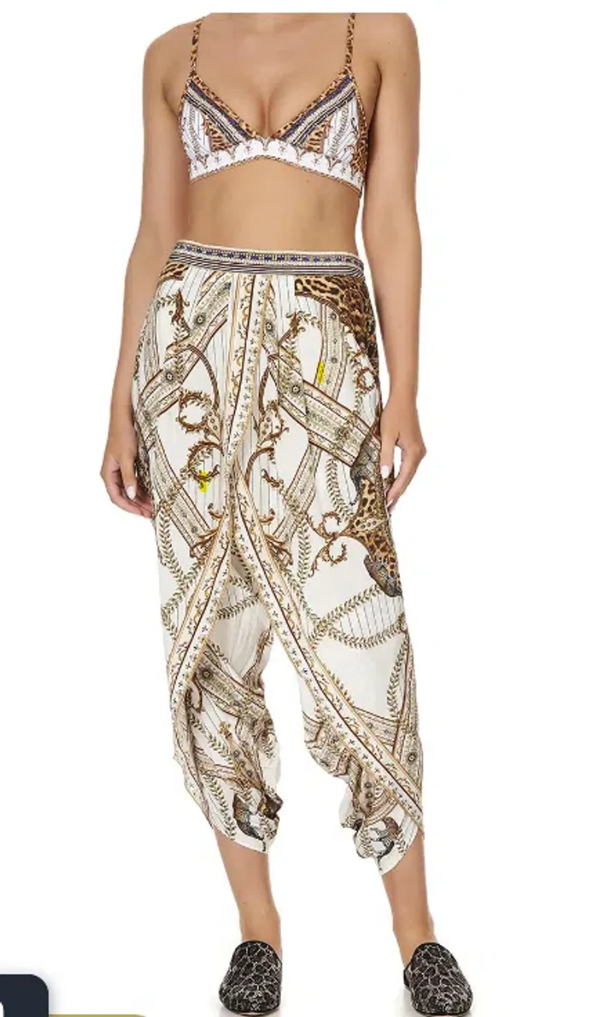 Camilla Pants, Bralette & Scarf - Mind Your Manor Print Size 8/XS - Image 3