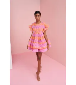 CeliaB Coral Mini Dress Pink Size L/AU 14 for rent on The Volte - image 1