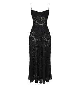 House of CB Seren Black Floral Lace Back Maxi Dress Size M/AU 10 for rent on The Volte - image 5