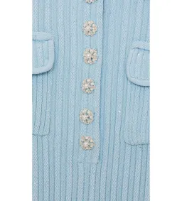 Self Portrait Blue Sequin Knit Mini Dress Size M/AU 8 for rent on The Volte - image 7