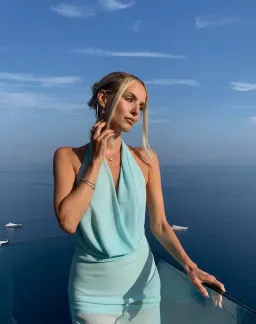 Natalie Rolt Anastasia Mini Dress in Baby Blue Size 1 / AU 8 for rent on The Volte - image 5