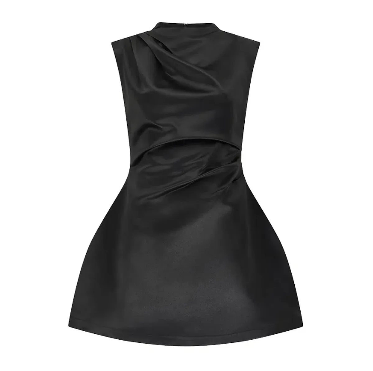 Odd Muse The Ultimate Muse Satin Straight Neck Mini Dress Black size 8 - Image 4