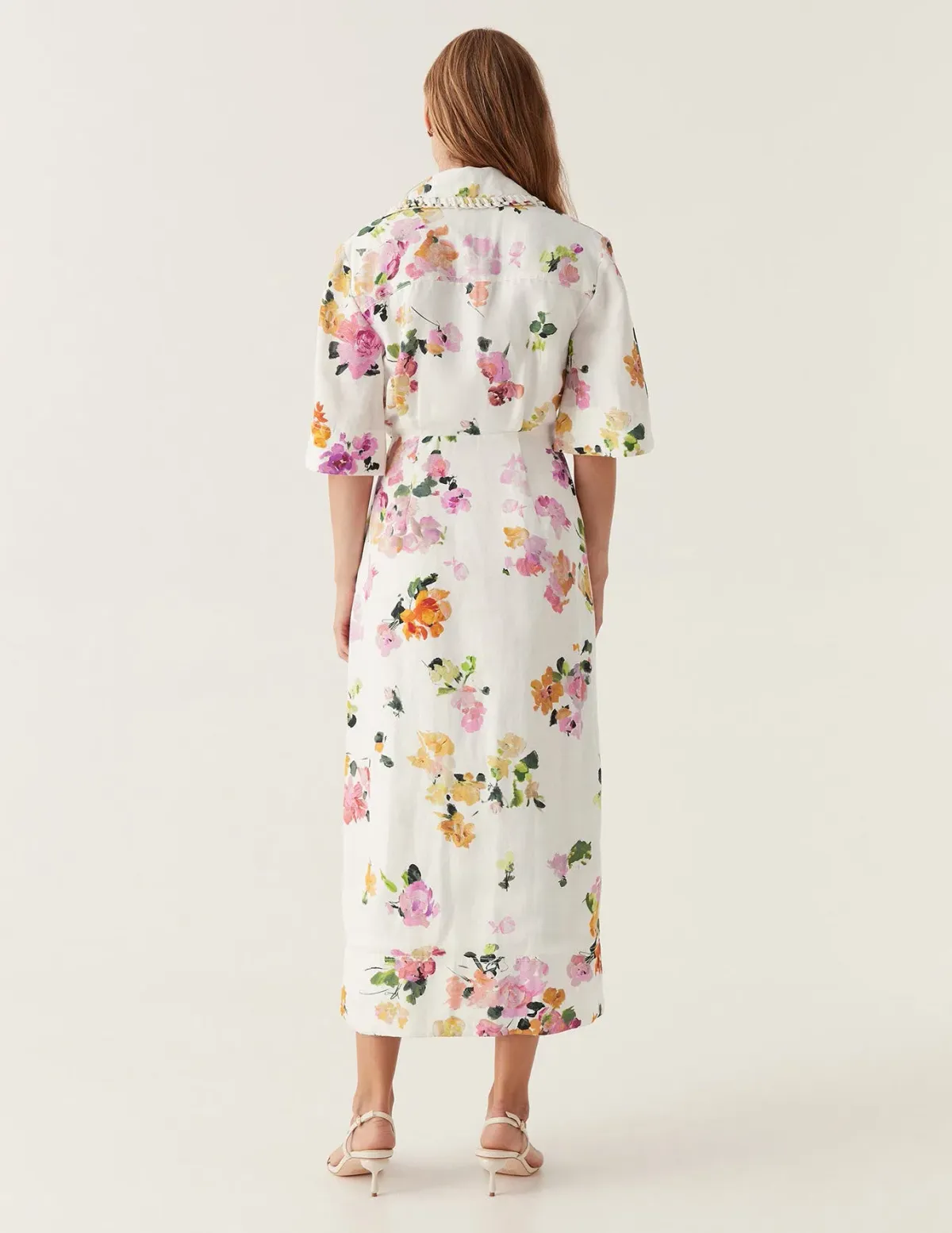 Aje Tabitha Wrap Front Midi Dress Scattered Floral Size 12 - Image 3