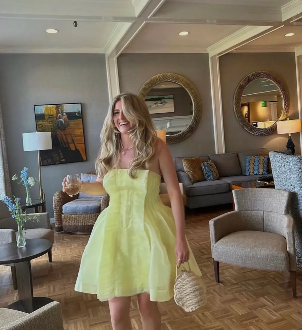 Aje Astrid Strapless Mini Dress Soft Lemon Yellow Size 12 - Image 4