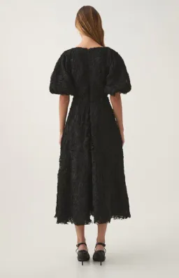 Aje Florential Textured Midi Dress Black Size 12 for rent on The Volte - image 3
