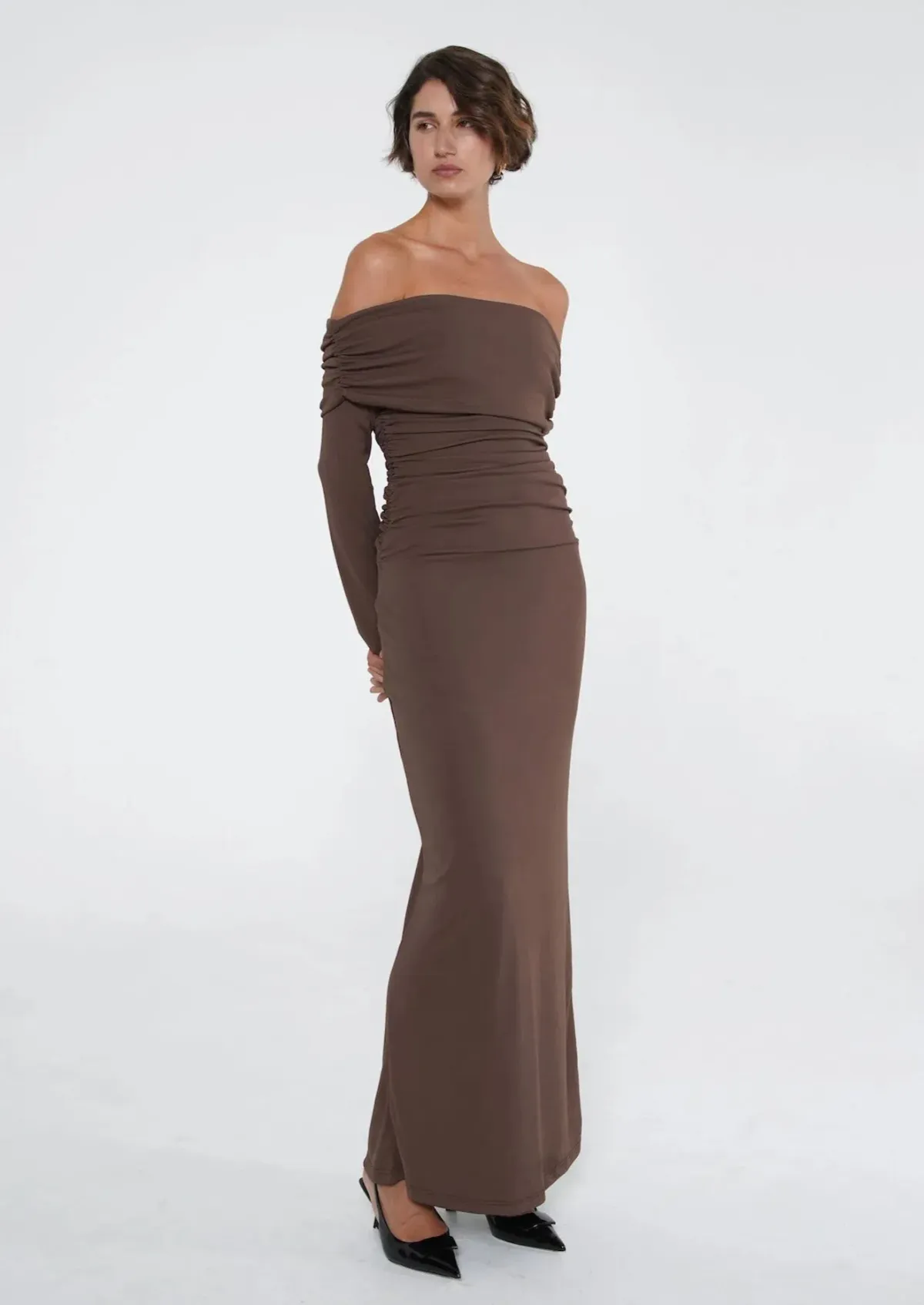 Benni Lorena Maxi Dress in Ash Brown Size 8 - Image 2