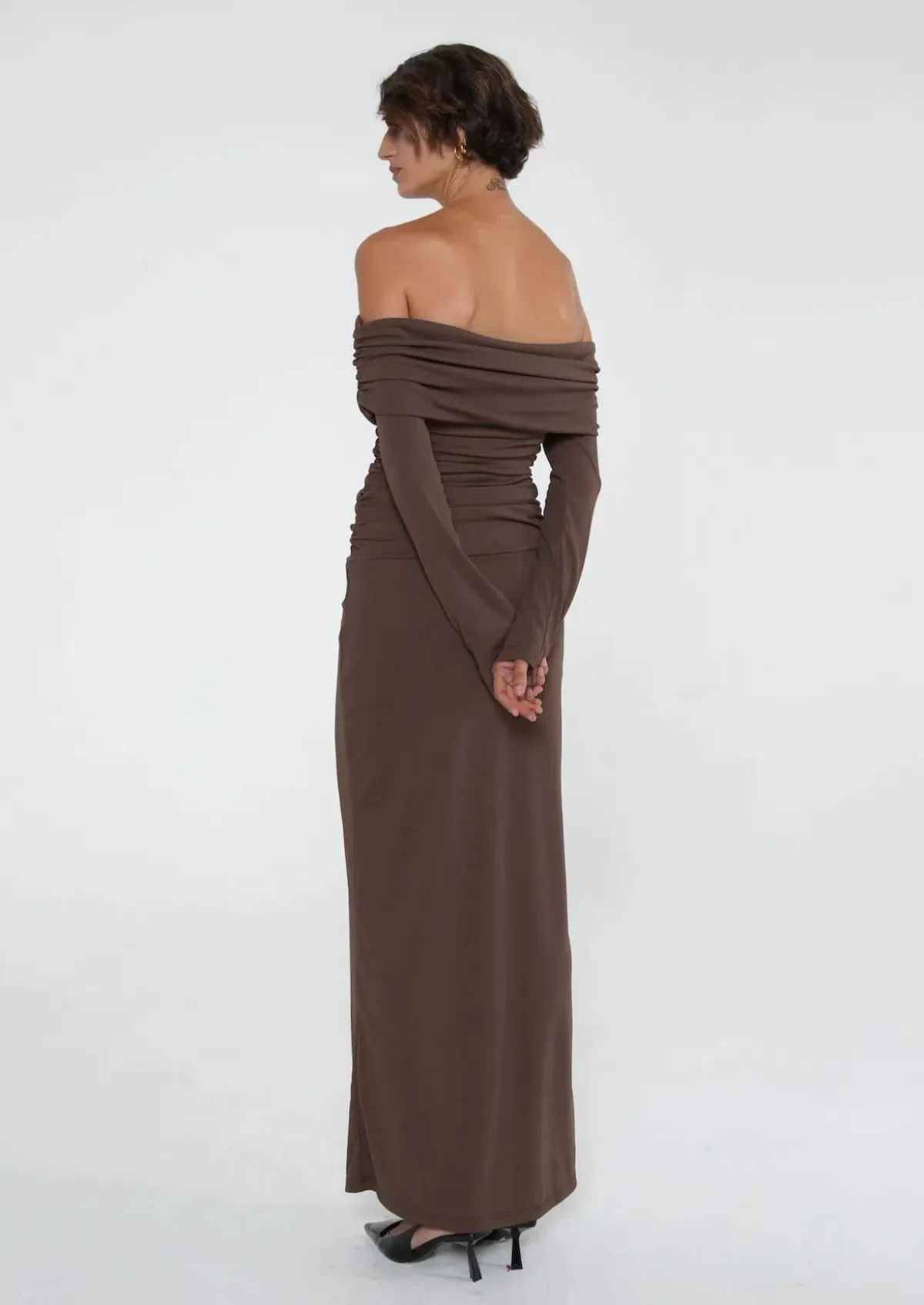 Benni Lorena Maxi Dress in Ash Brown Size 8 - Image 3