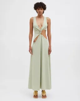 Christopher Esber Stone Cavern Tank Dress in Pistachio Size 10 for rent on The Volte - image 1