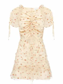 Alice McCall Mood For Love Mini Dress Peach Cream Floral Size 14 for rent on The Volte - image 4