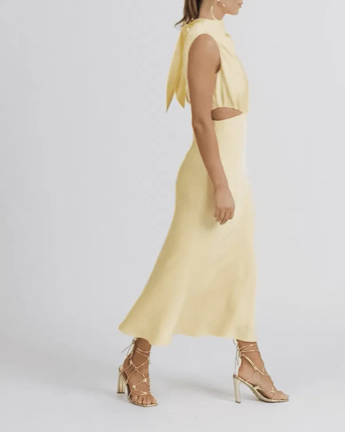 Sheike Allure Dress in Butter Yellow Size 10 - Image 4