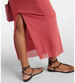 Christopher Esber Molded Venus Cutout Mesh Maxi Dress in Cayenne/Rose Size AU 6 for rent on The Volte - image 10