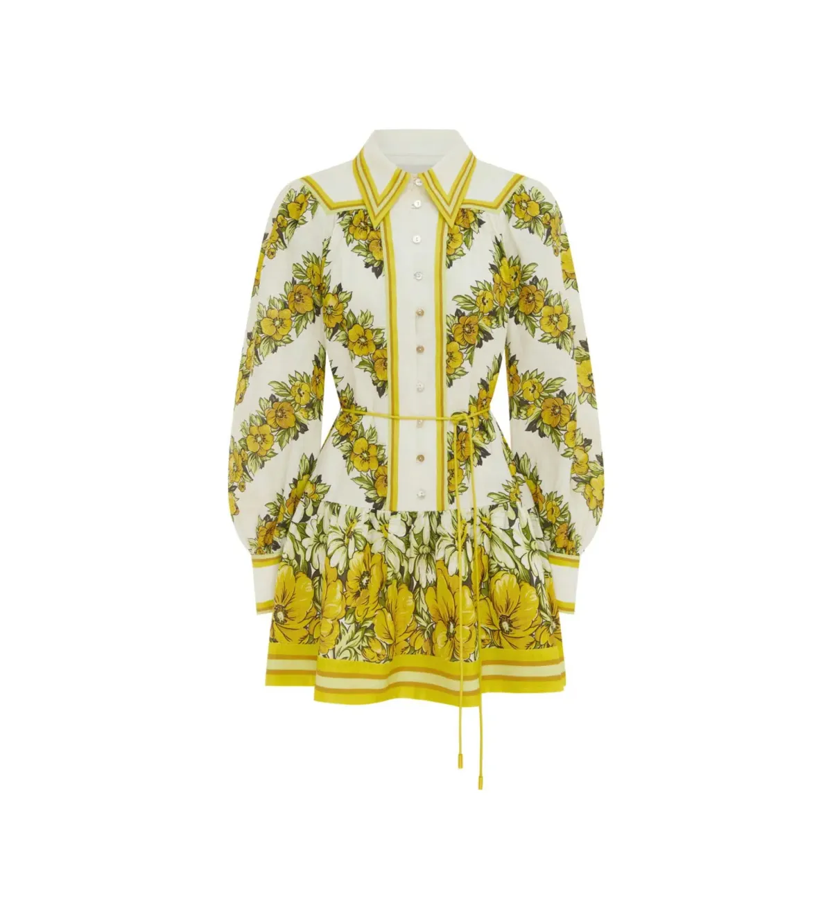 Alemais Gisela Mini Dress Yellow Floral Size AU 16 - Image 6