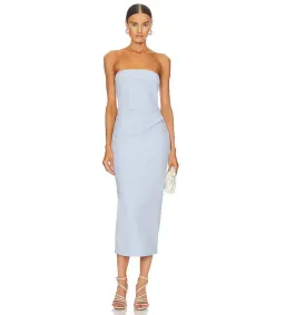 Bec & Bridge Karina Strapless Midi Dress in Powder Blue Size 6  for rent on The Volte - image 1