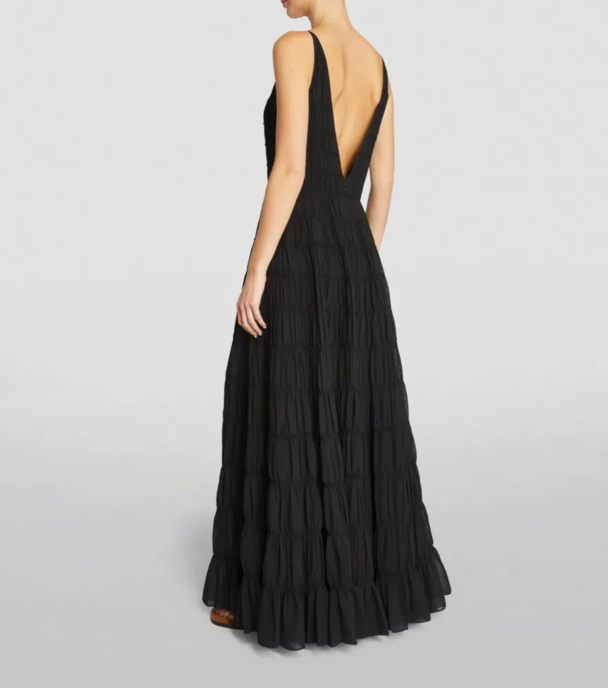 Aje Rosewood Chiffon Tiered Gown Black Size 10 - Image 1