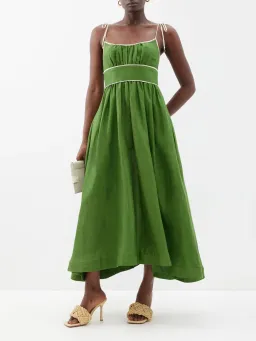 Zimmermann Alight Picnic Midi Dress Dark Green Size 1 for rent on The Volte - image 2