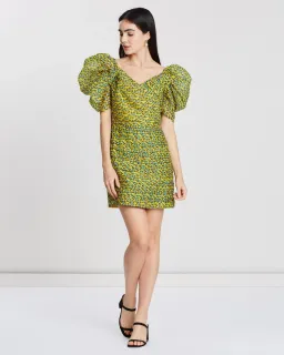 C/MEO Collective Come Along Mini Dress Yellow Print Size AU 10 for rent on The Volte - image 1