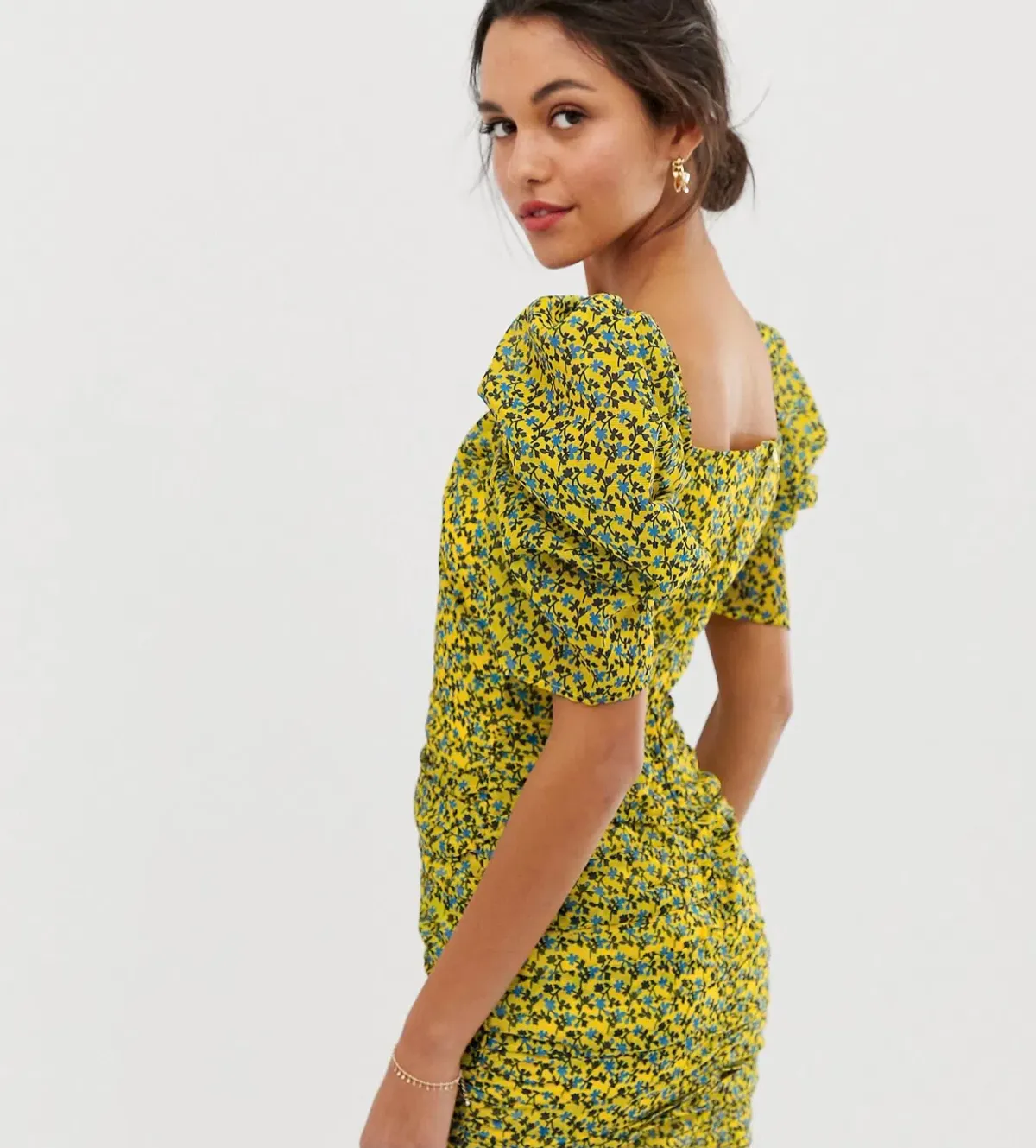 C/MEO Collective Come Along Mini Dress Yellow Print Size AU 10 - Image 2