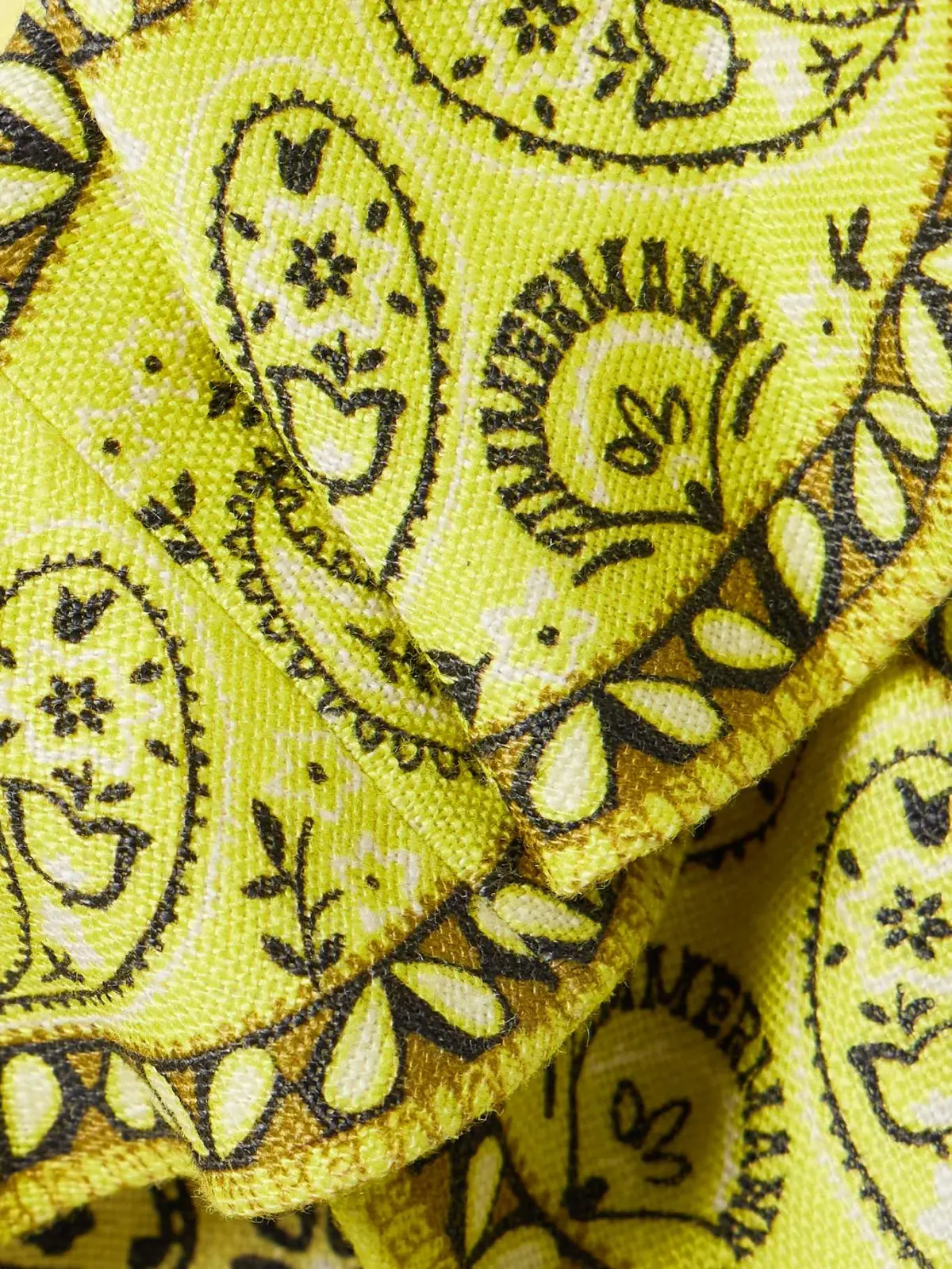 Zimmermann Matchmaker Cutout Ruffled Printed Linen Mini Dress Yellow Bandana Size 2 / AU 12 - Image 4