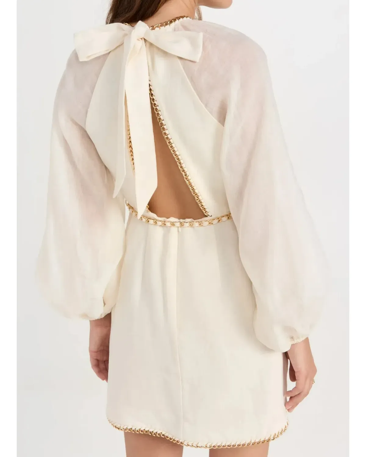 Zimmermann Rouleau Chain Mini Dress Pearl Size 1 / AU 10 - Image 2