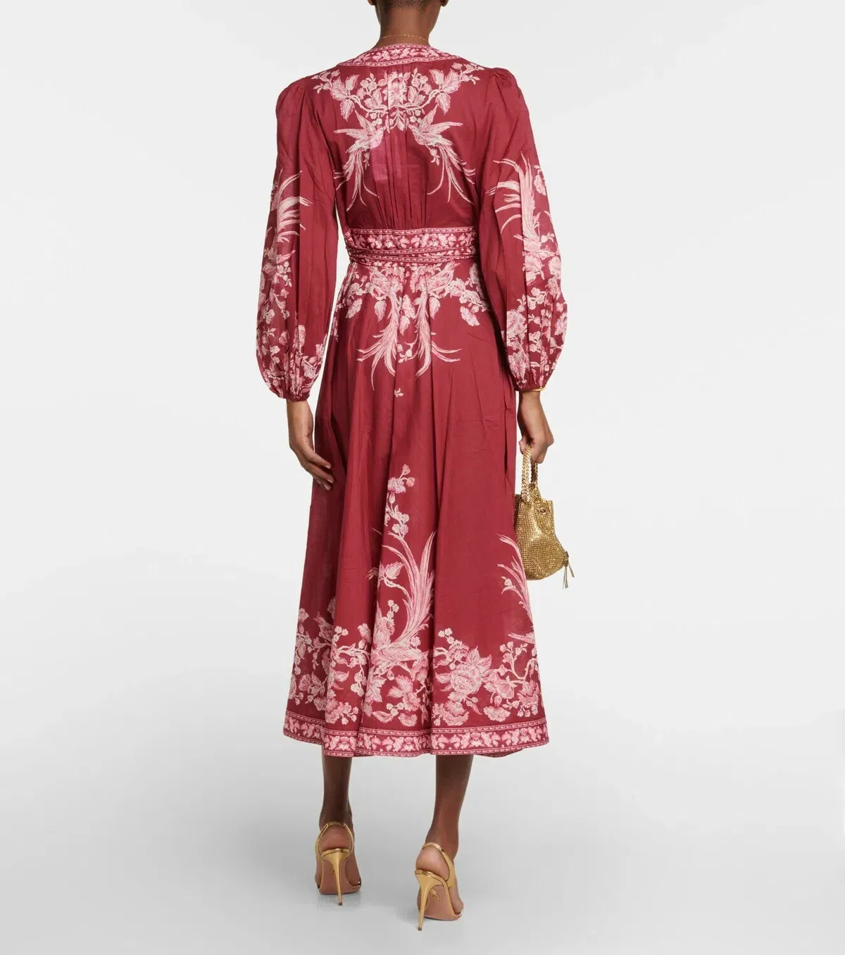 Zimmermann Tiggy Wrap Midi Dress Rhubarb Bird Size 3 / AU 14 - Image 2