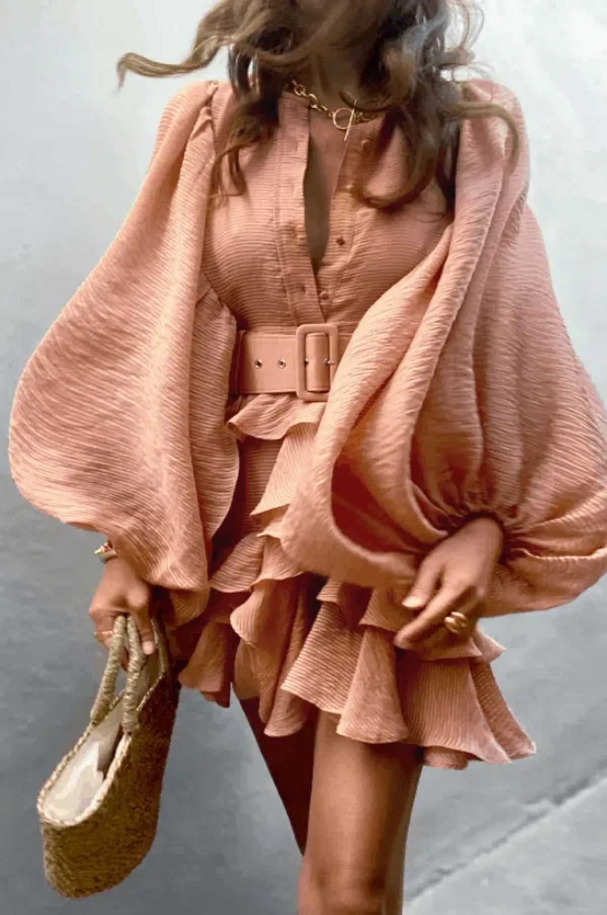 Shona Joy Charlotte Draped Mini Dress Desert Rose Size 10 - Image 2