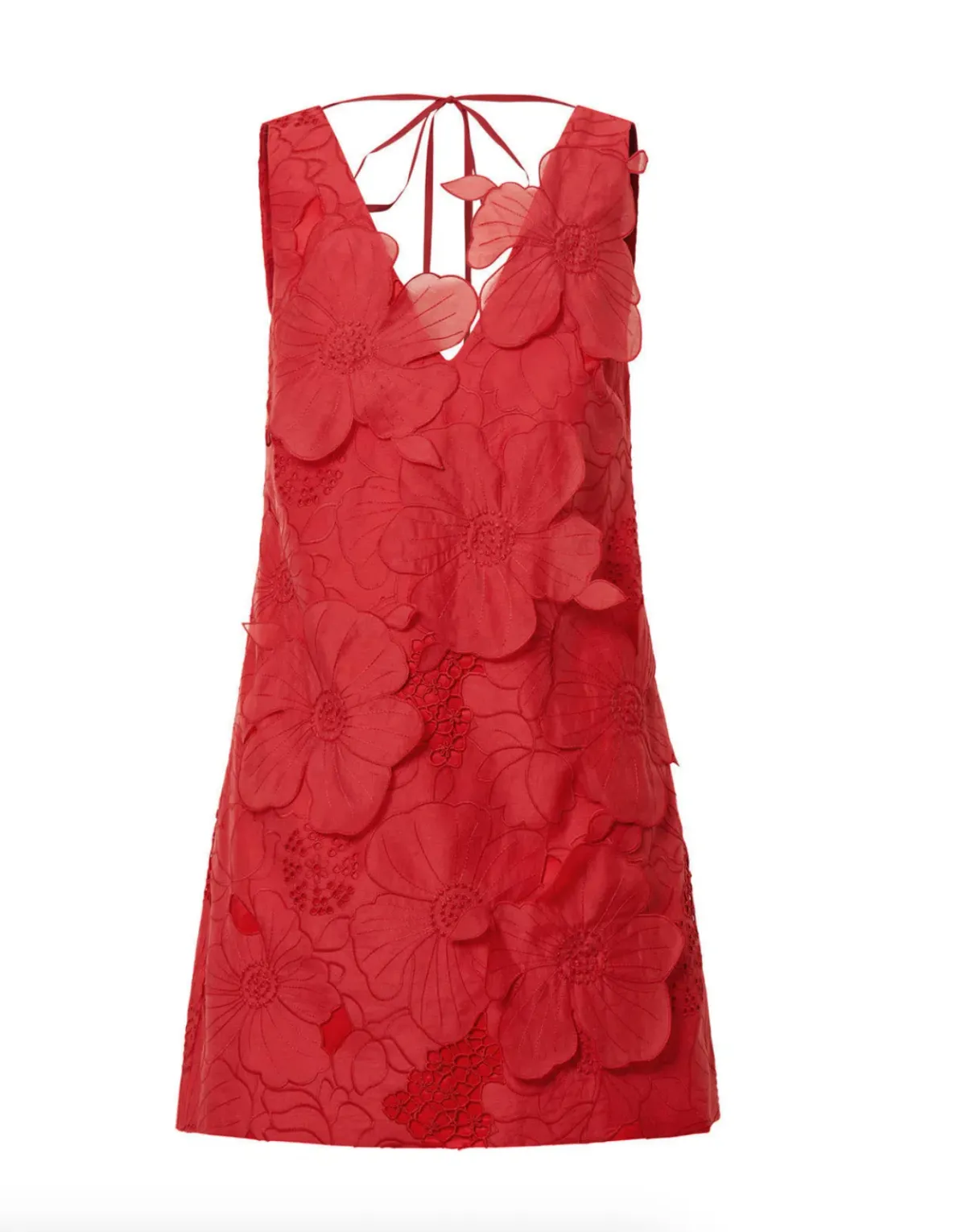 Oroton Lace Shift Mini Dress Poppy Size 4 - Image 4