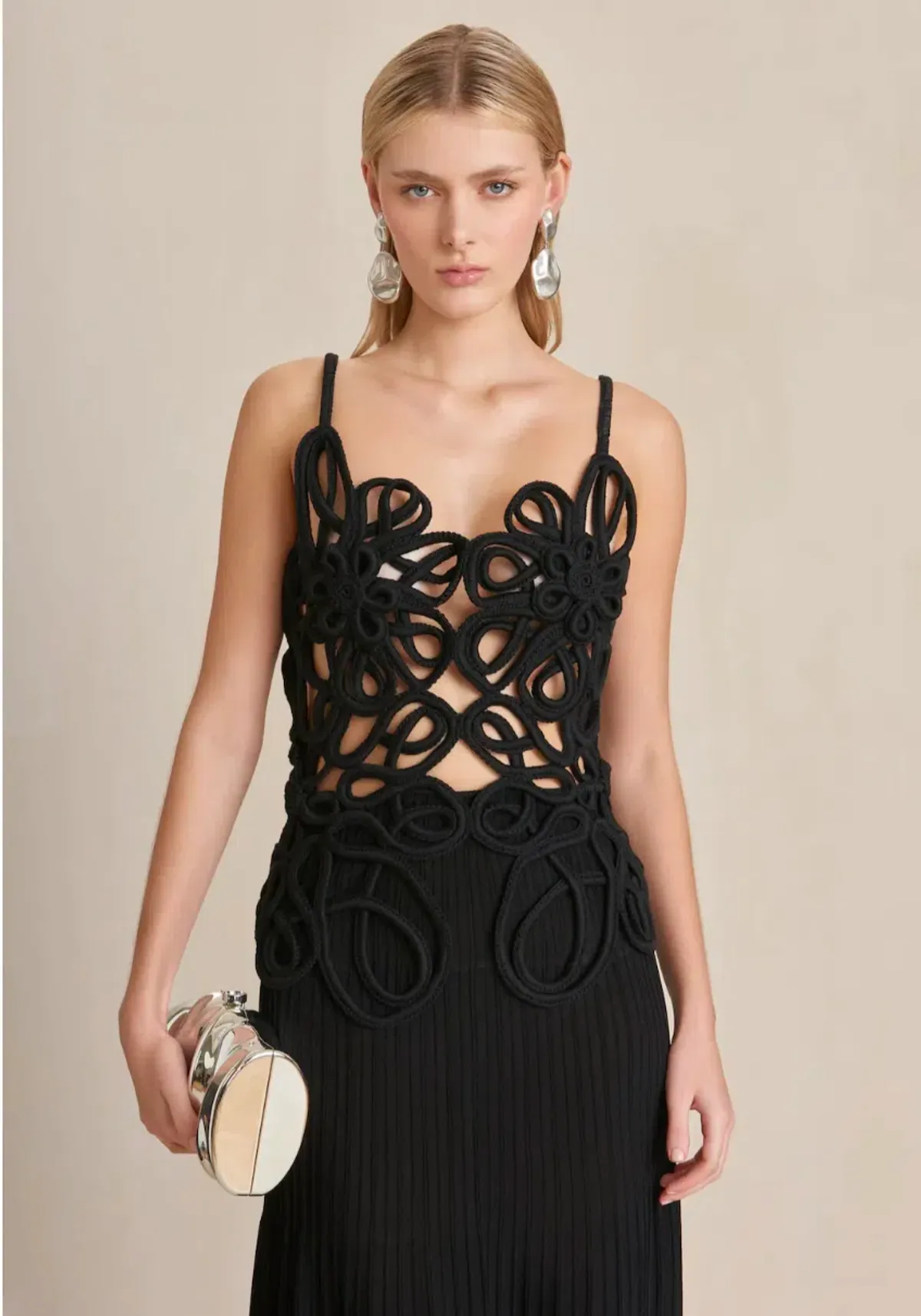 Cult Gaia Nalda Knit Midi Dress in Black Size XS / AU 6 - Image 3