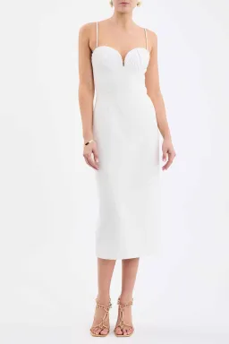 Rebecca Vallance Cora Midi Dress in Ivory / White Size 10 for rent on The Volte - image 1