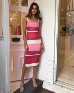 By Johnny Lacework Strap Midi Dress Multi Size AU 6 for rent on The Volte - image 1