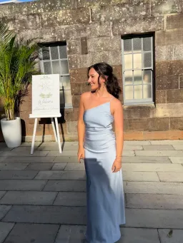 Bec & Bridge Eternity Asym Maxi Dress Dusty Blue Size 8 for rent on The Volte - image 4