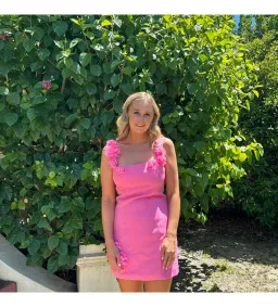 Elliatt Trompe 3D Floral Mini Dress Pink Size S/AU 8 for rent on The Volte - image 9