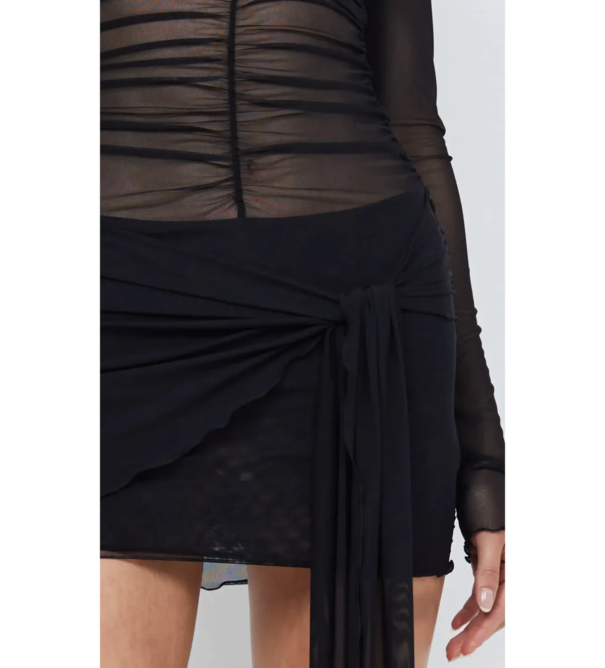 Bec & Bridge Marina Long Sleeve Mini Dress Black Size XS / AU 6 - Image 5