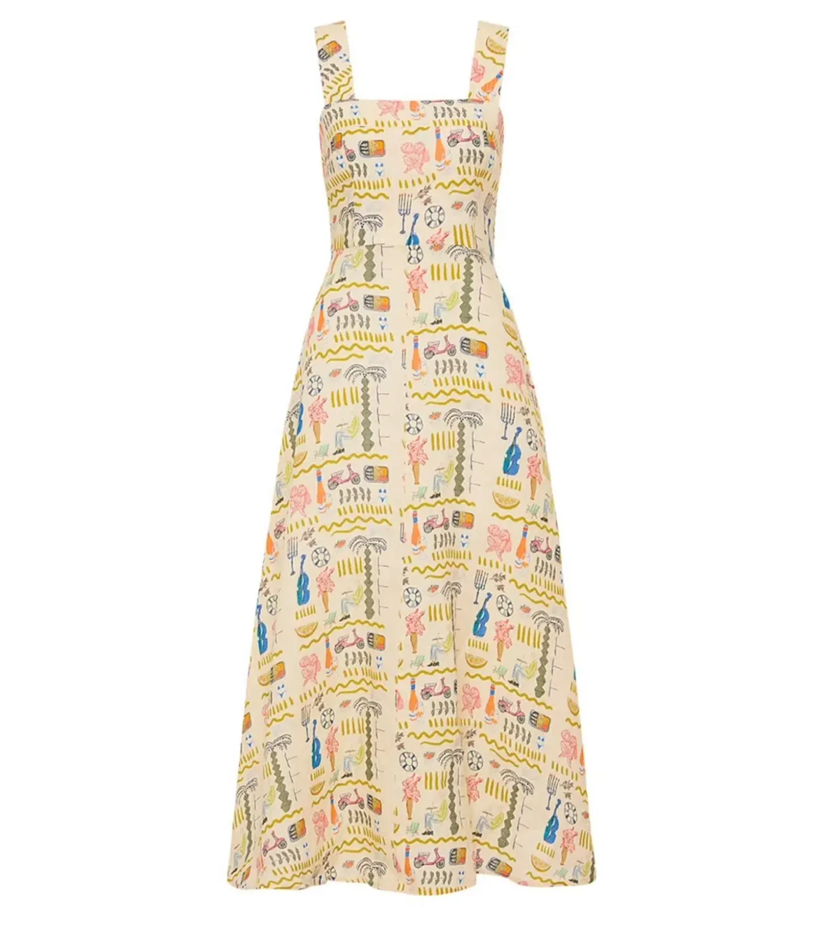 Palm Noosa Rosa Midi Dress in Verano Yellow Size AU 8 - Image 5