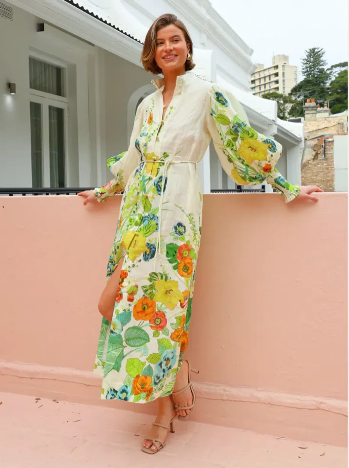 Alemais Constance Midi Shirtdress Floral Size 14 - Image 4