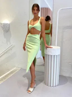 Bec & Bridge Clover Top and Midi Skirt Set Apple Green Size AU 10 for rent on The Volte - image 2