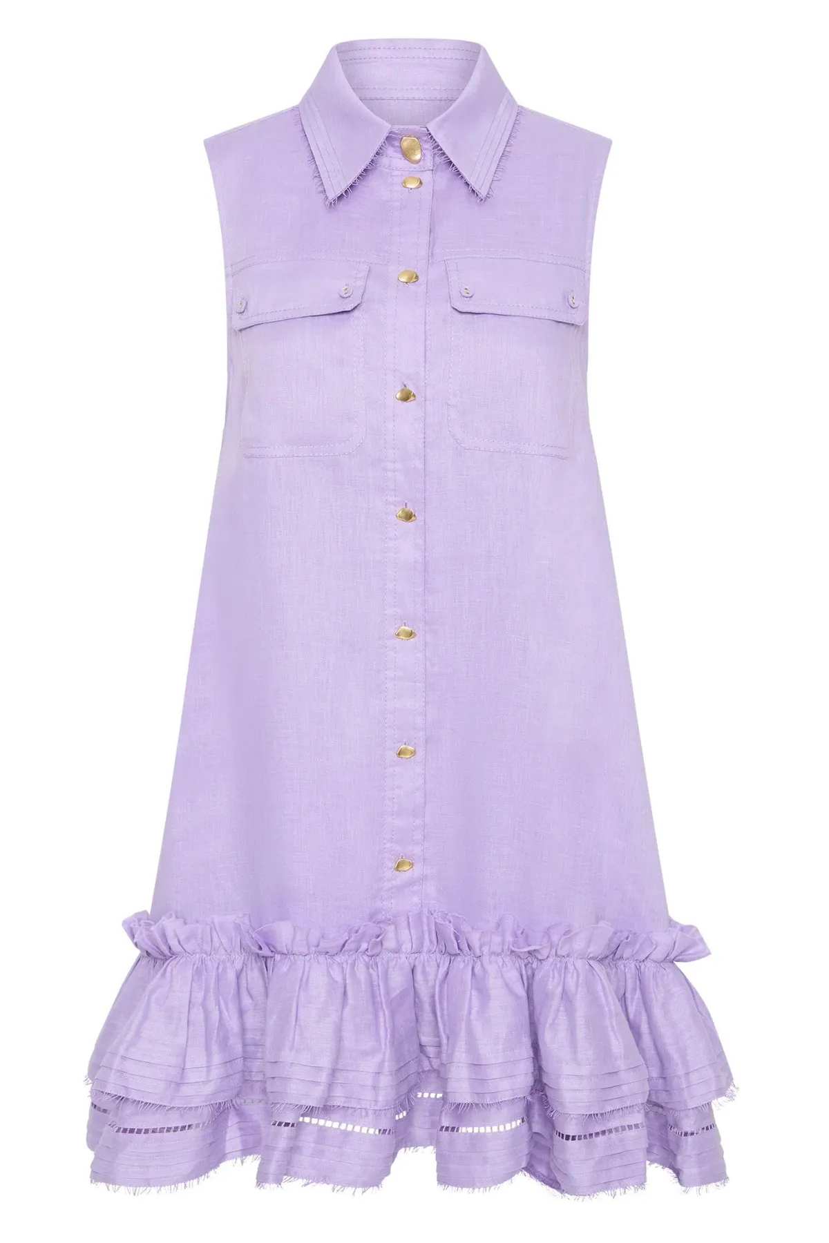 Aje Yvonne Sleeveless Mini Dress Lilac Size 16 - Image 3