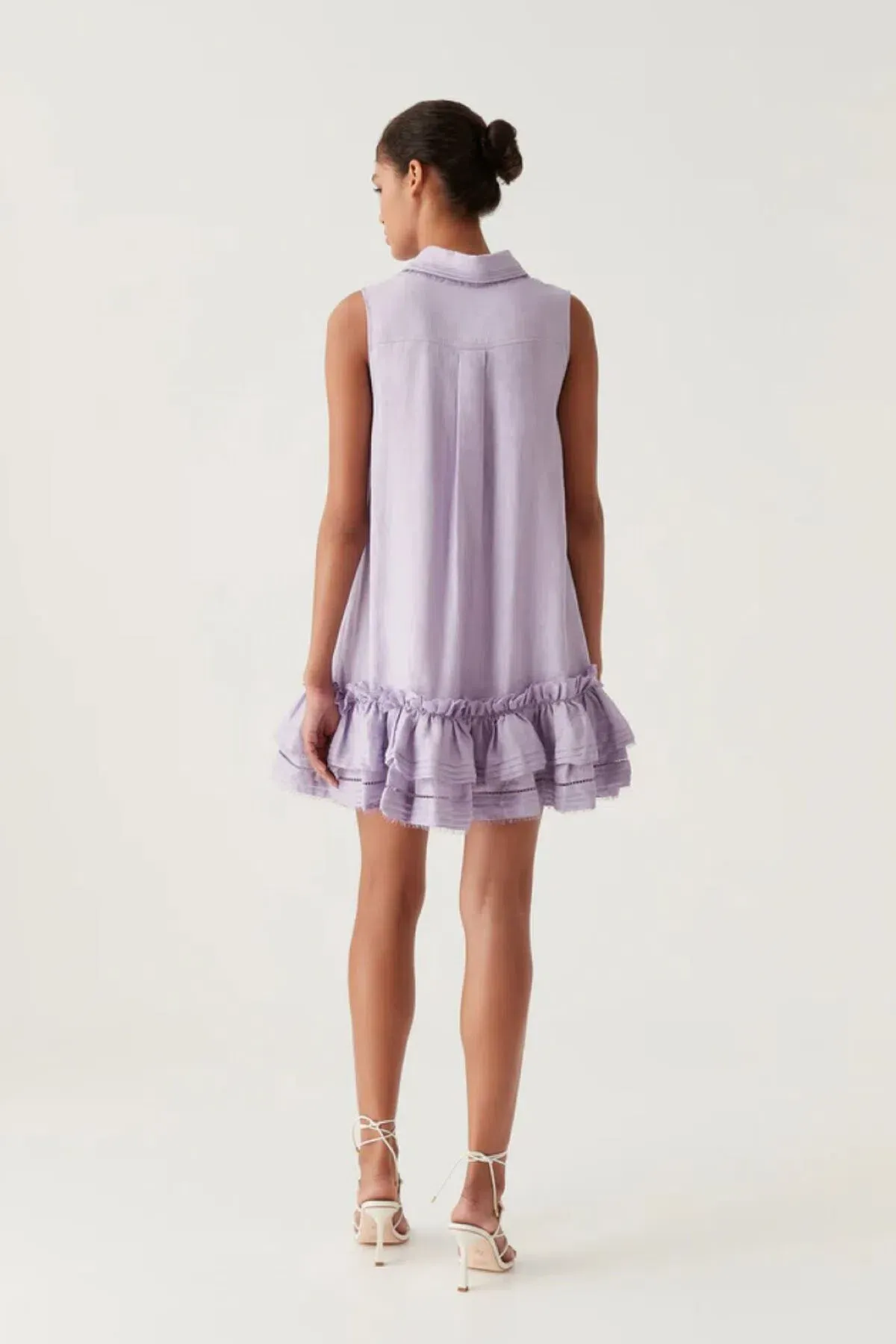 Aje Yvonne Sleeveless Mini Dress Lilac Size 16 - Image 2