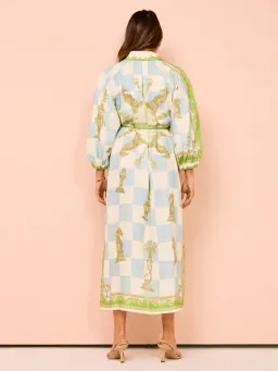 Alemais Checkmate Linen Shirtdress Multi Size 12 for rent on The Volte - image 3