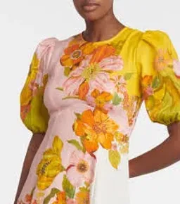 Alemais Silas Linen Midi Dress Floral Print Size 8 for rent on The Volte - image 3