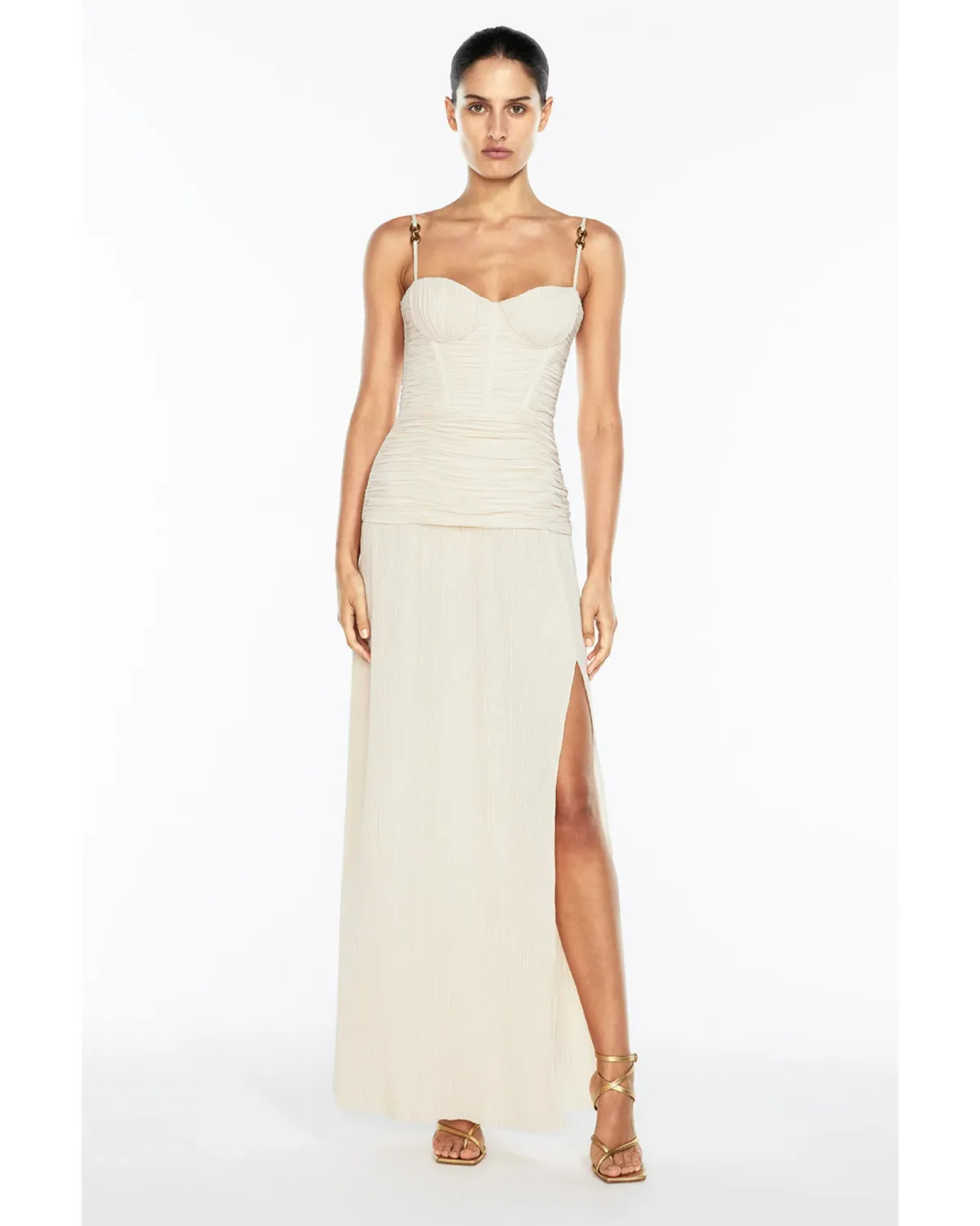 Manning Cartell Double Time Pleat Dress Nougat Size AU 8 - Image 1