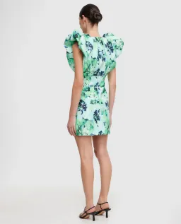 Acler  Denare Mini Dress Juniper Hibiscus  Size 10 for rent on The Volte - image 3