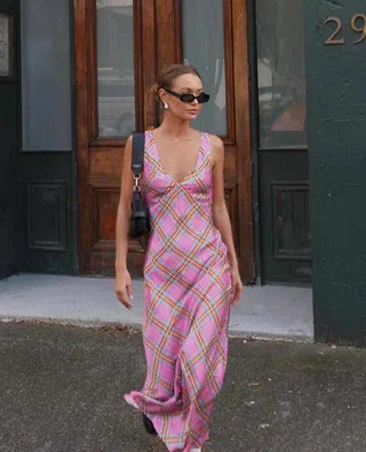 Steele Eadie Maxi Dress in Pink Check Size S / AU 8 - Image 5